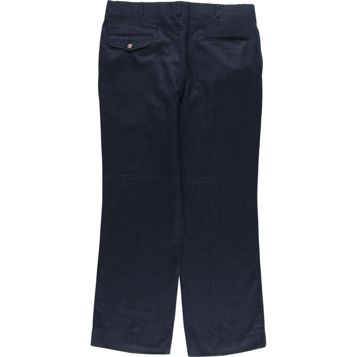 John Alexander Two-pleat Slacks, Made in USA, Men's, Size W35 wool navy blue type Vintage Second Hand