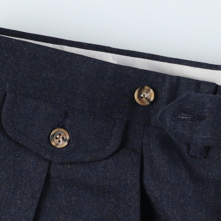 John Alexander Two-pleat Slacks, Made in USA, Men's, Size W35 wool navy blue type Vintage Second Hand