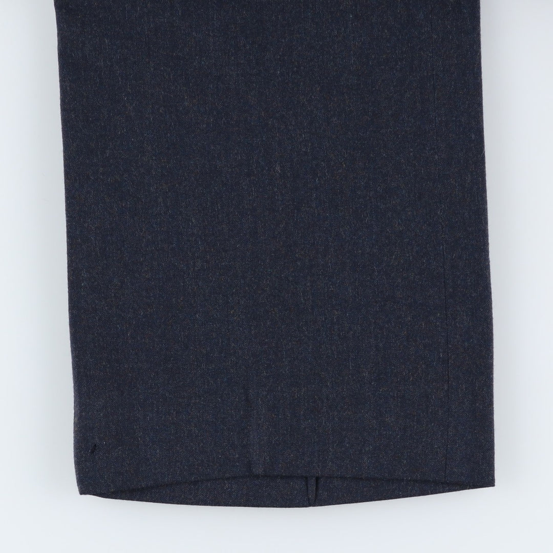 John Alexander Two-pleat Slacks, Made in USA, Men's, Size W35 wool navy blue type Vintage Second Hand