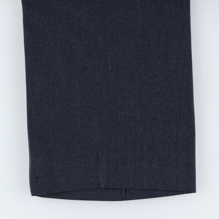 John Alexander Two-pleat Slacks, Made in USA, Men's, Size W35 wool navy blue type Vintage Second Hand