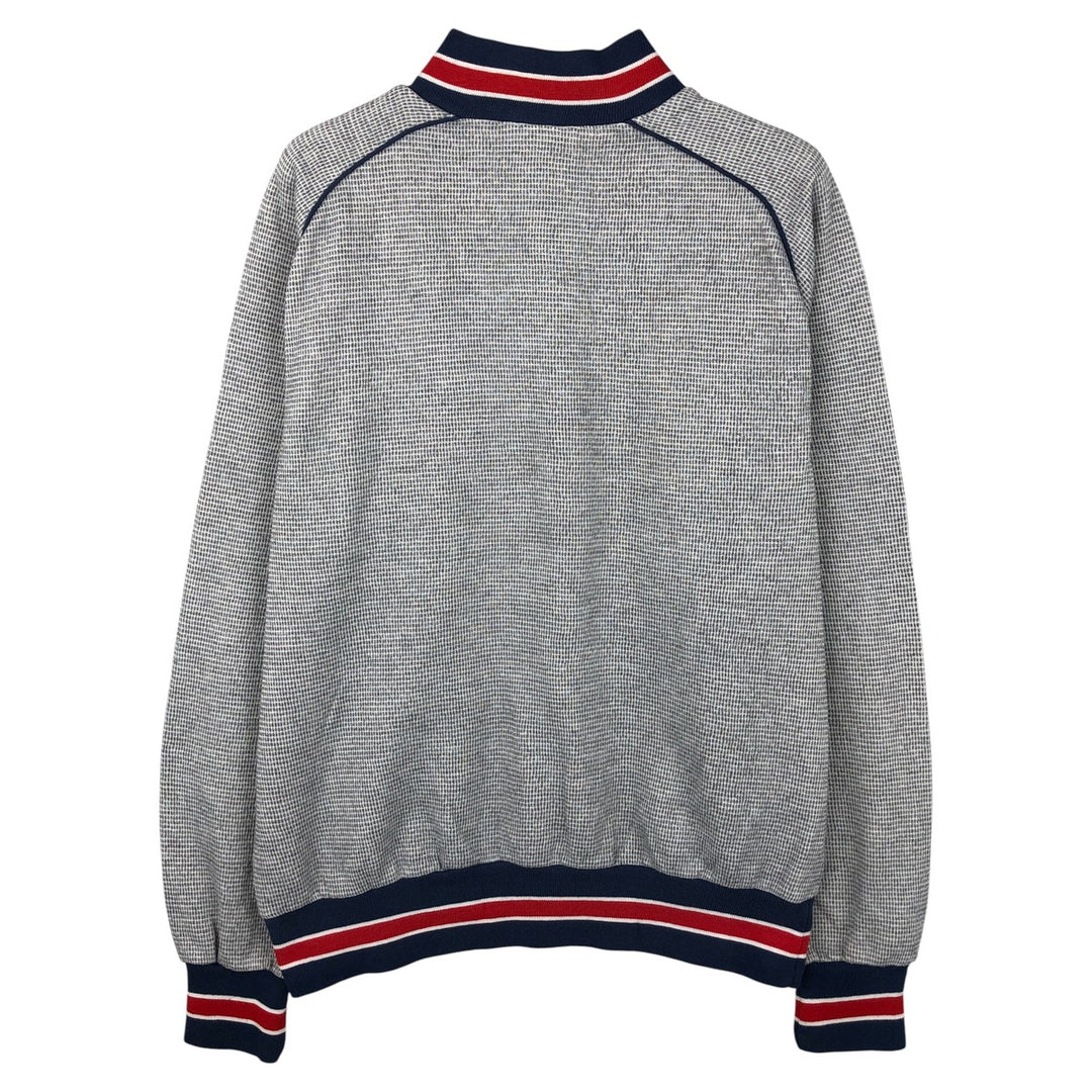 Vintage 1980'S Nike Navy Blue Tag Half Button Sweatshirt, Men's Size L cotton gray type Vintage Second Hand