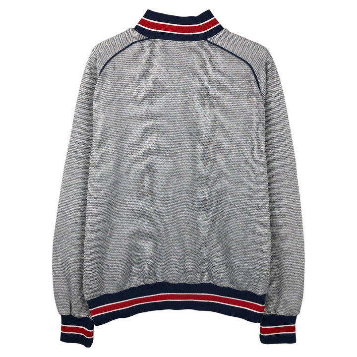Vintage 1980'S Nike Navy Blue Tag Half Button Sweatshirt, Men's Size L cotton gray type Vintage Second Hand