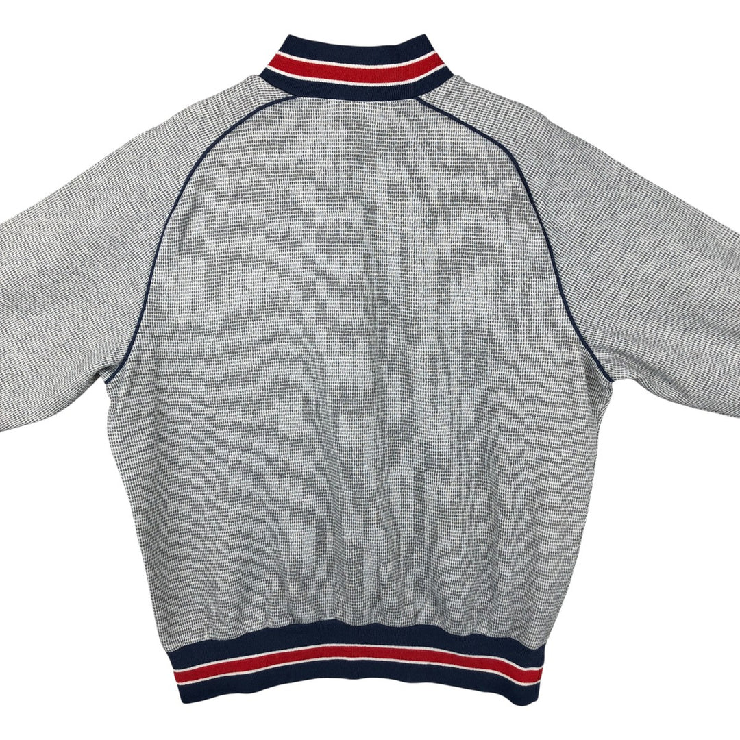 Vintage 1980'S Nike Navy Blue Tag Half Button Sweatshirt, Men's Size L cotton gray type Vintage Second Hand