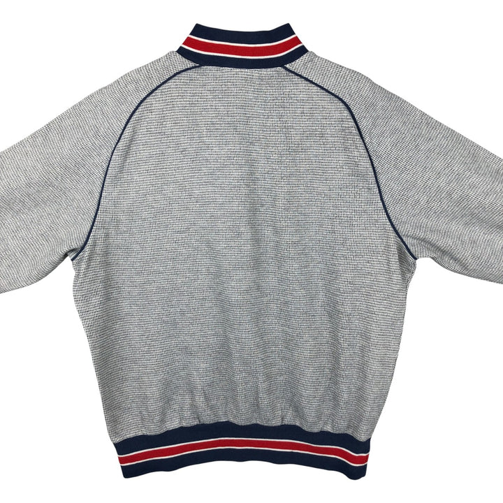 Vintage 1980'S Nike Navy Blue Tag Half Button Sweatshirt, Men's Size L cotton gray type Vintage Second Hand
