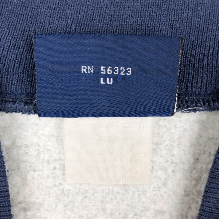 Vintage 1980'S Nike Navy Blue Tag Half Button Sweatshirt, Men's Size L cotton gray type Vintage Second Hand