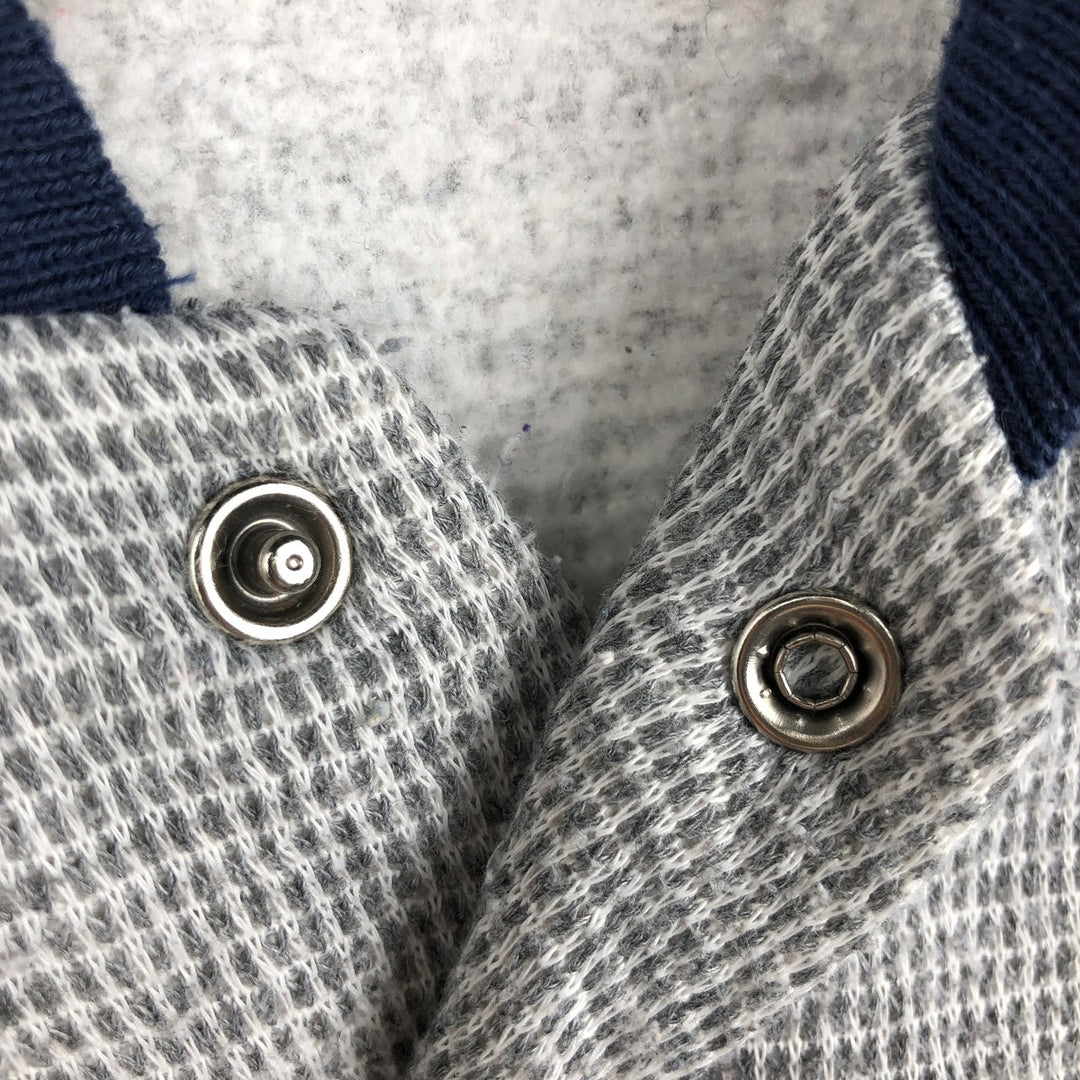Vintage 1980'S Nike Navy Blue Tag Half Button Sweatshirt, Men's Size L cotton gray type Vintage Second Hand