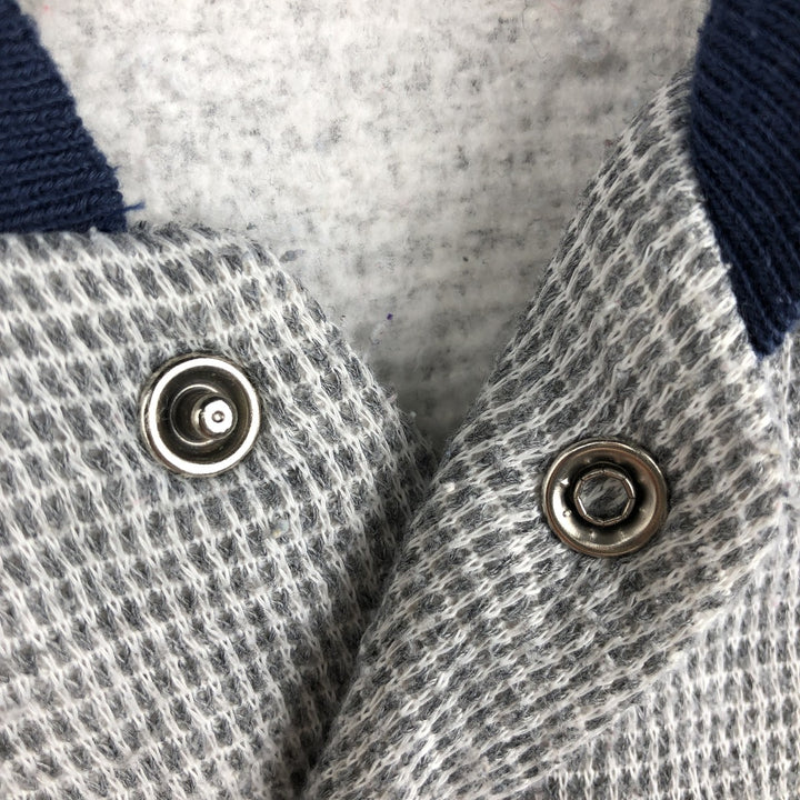 Vintage 1980'S Nike Navy Blue Tag Half Button Sweatshirt, Men's Size L cotton gray type Vintage Second Hand