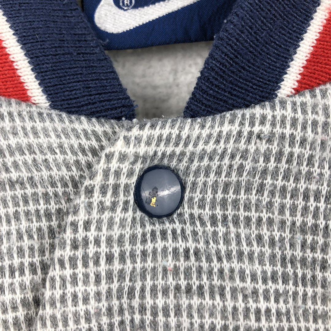 Vintage 1980'S Nike Navy Blue Tag Half Button Sweatshirt, Men's Size L cotton gray type Vintage Second Hand