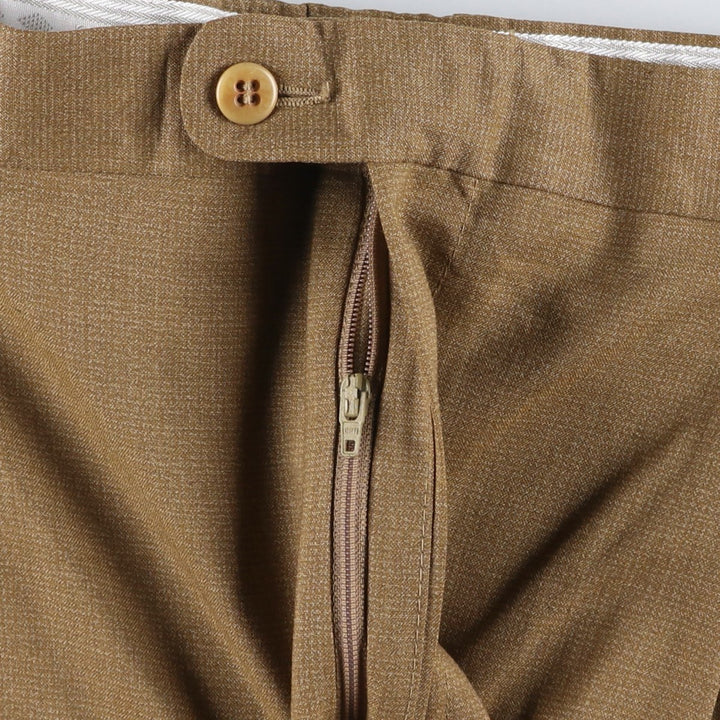 Zanella Two-pleat Wool Pants and Slacks, Made in Italy, Men's Size W35 wool beige type brown Vintage Second Hand