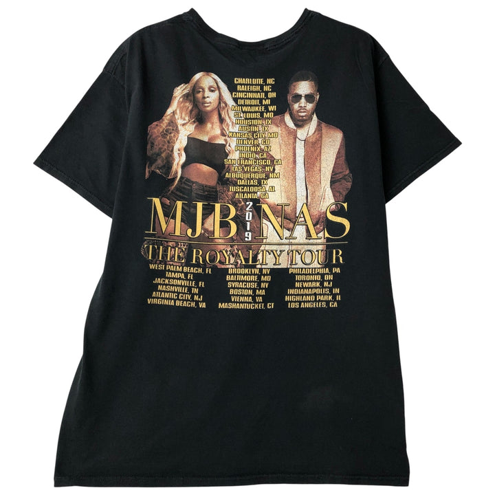MARY.J.BLIGE NAS Rap T-shirt, Men's Size Medium unclear black type Vintage Second Hand