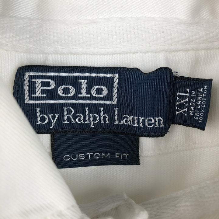 Ralph Lauren POLO by Ralph Lauren CUSTOM FIT long-sleeved rugby shirt, men's size XXL cotton white type Vintage Second Hand