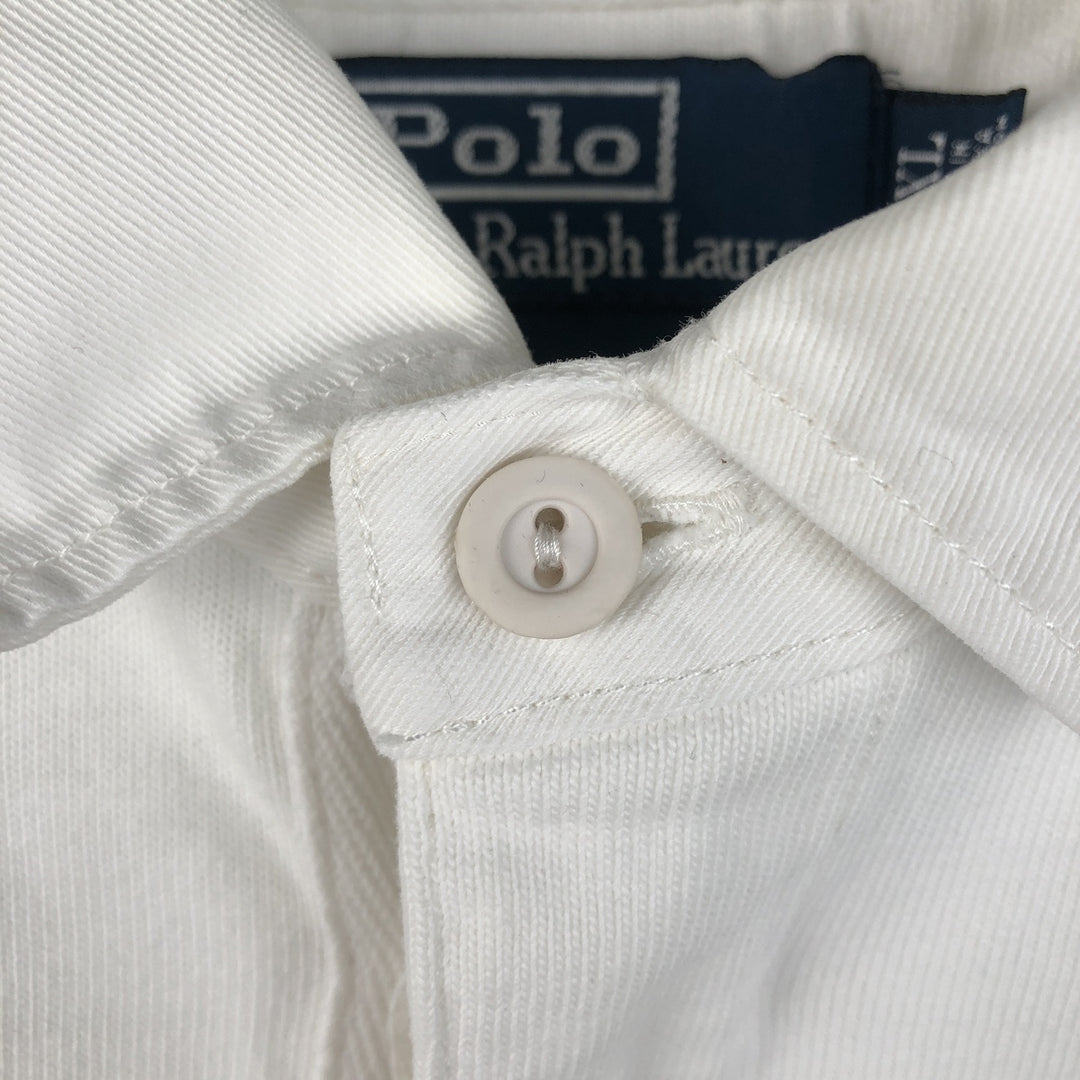 Ralph Lauren POLO by Ralph Lauren CUSTOM FIT long-sleeved rugby shirt, men's size XXL cotton white type Vintage Second Hand