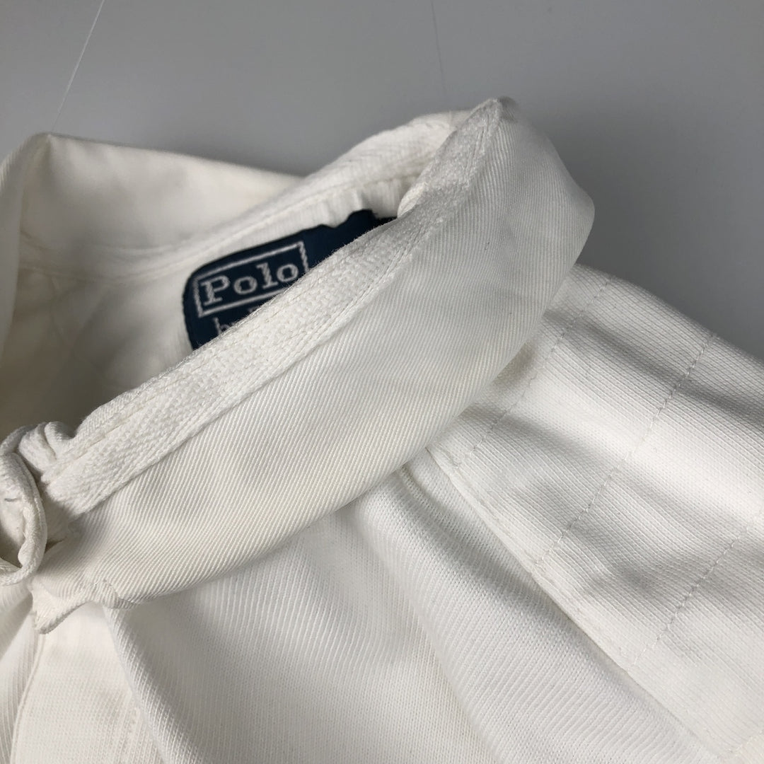 Ralph Lauren POLO by Ralph Lauren CUSTOM FIT long-sleeved rugby shirt, men's size XXL cotton white type Vintage Second Hand