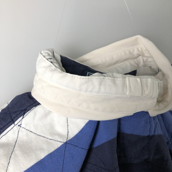 Ralph Lauren POLO by Ralph Lauren CUSTOM FIT Border Pattern Long Sleeve Rugby Shirt Men's XL cotton navy blue type Vintage Second Hand