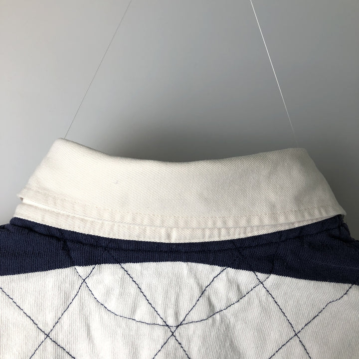 Ralph Lauren POLO by Ralph Lauren CUSTOM FIT Border Pattern Long Sleeve Rugby Shirt Men's XL cotton navy blue type Vintage Second Hand