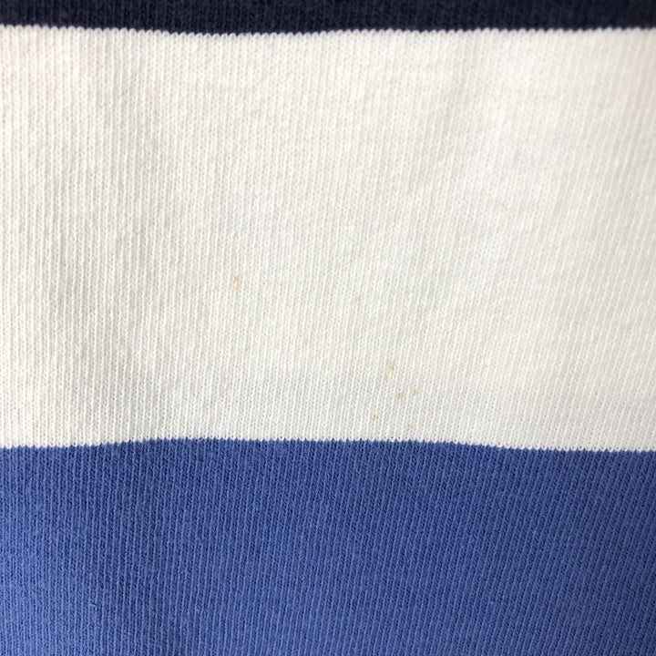 Ralph Lauren POLO by Ralph Lauren CUSTOM FIT Border Pattern Long Sleeve Rugby Shirt Men's XL cotton navy blue type Vintage Second Hand