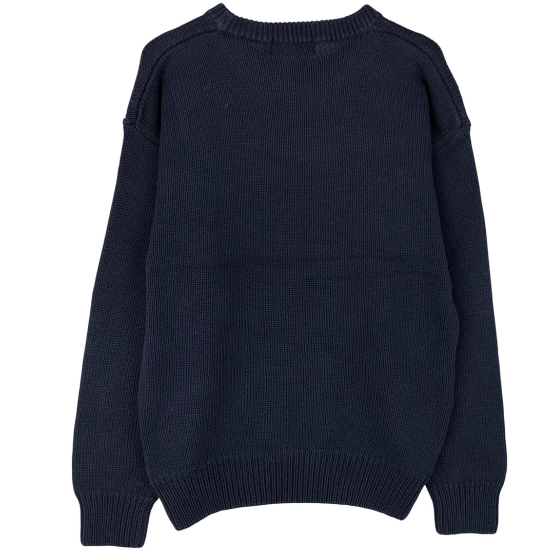 Vintage 80s-90'S Eddie Bauer Argyle Pattern Cotton Knit Sweater (Black Tag), Men's Size Medium cotton navy blue type Vintage Second Hand