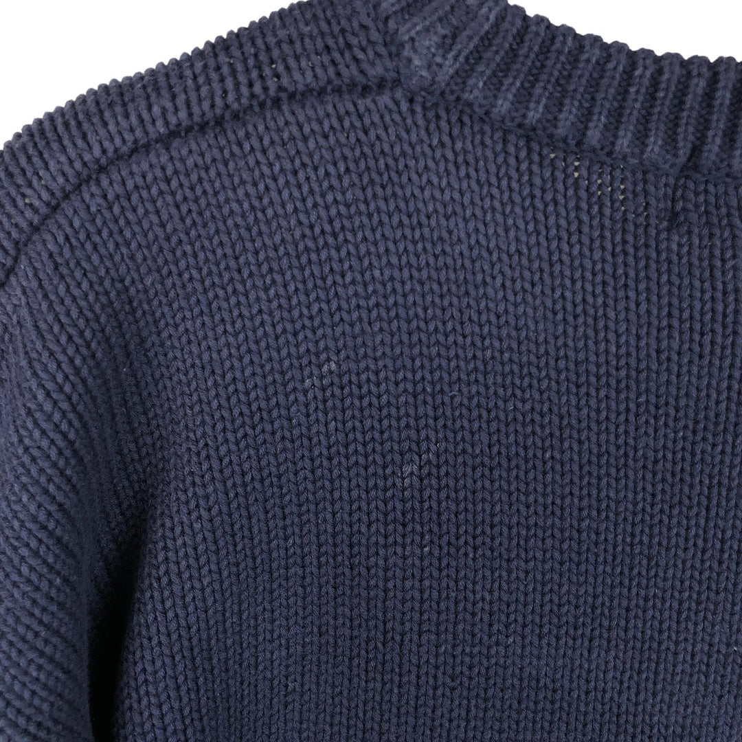Vintage 80s-90'S Eddie Bauer Argyle Pattern Cotton Knit Sweater (Black Tag), Men's Size Medium cotton navy blue type Vintage Second Hand