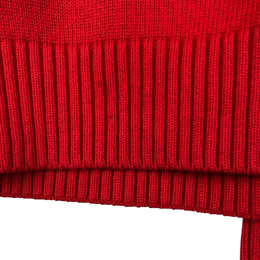 Tommy Hilfiger Striped Pattern Layered Neck Cotton Knit Sweater, Men's Size M cotton red type Vintage Second Hand