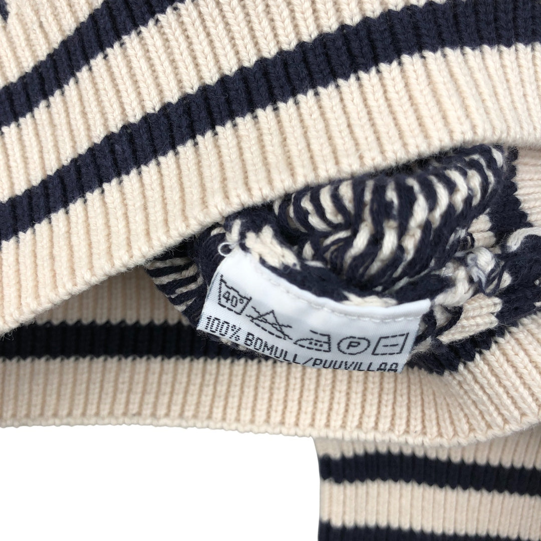 Bean Lake Birdseye Print Cotton Knit Sweater, Men's Size XL cotton navy blue type Vintage Second Hand
