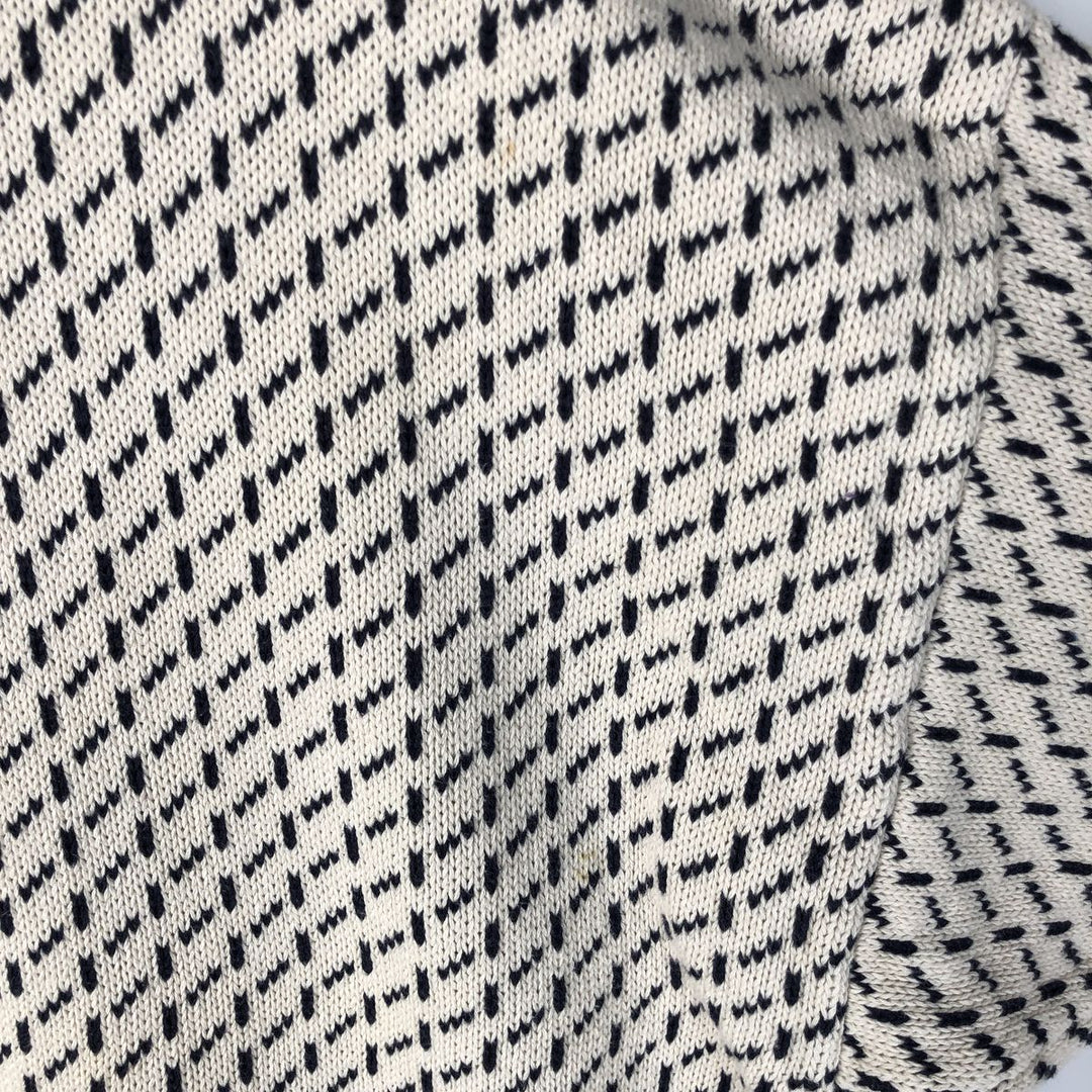 Bean Lake Birdseye Print Cotton Knit Sweater, Men's Size XL cotton navy blue type Vintage Second Hand