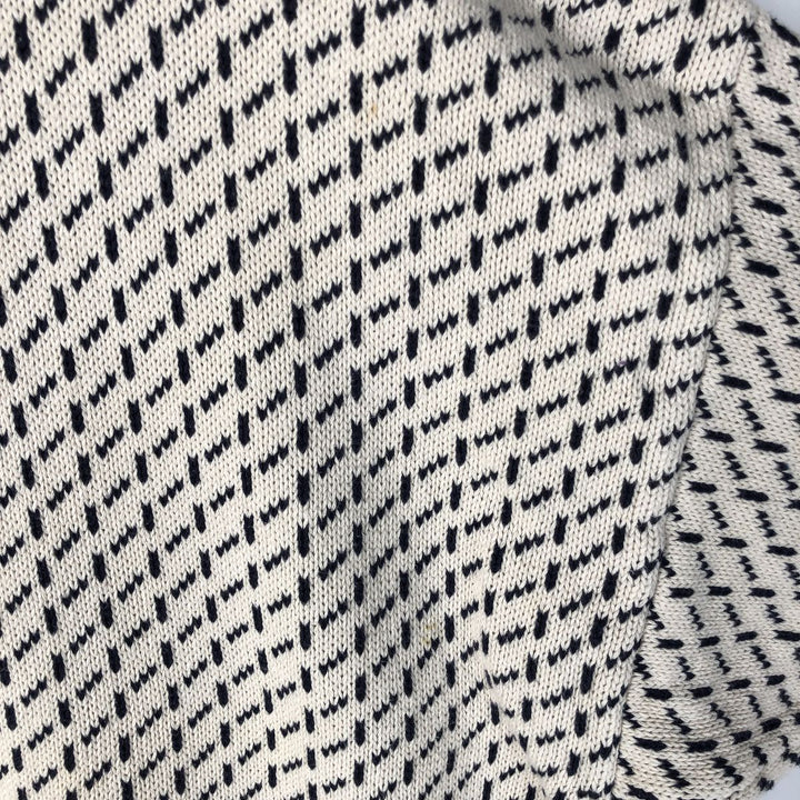 Bean Lake Birdseye Print Cotton Knit Sweater, Men's Size XL cotton navy blue type Vintage Second Hand