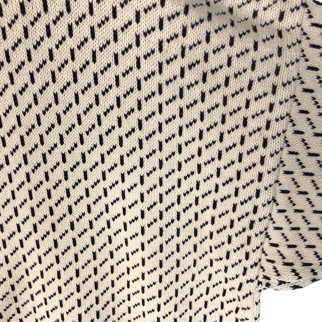 Bean Lake Birdseye Print Cotton Knit Sweater, Men's Size XL cotton navy blue type Vintage Second Hand