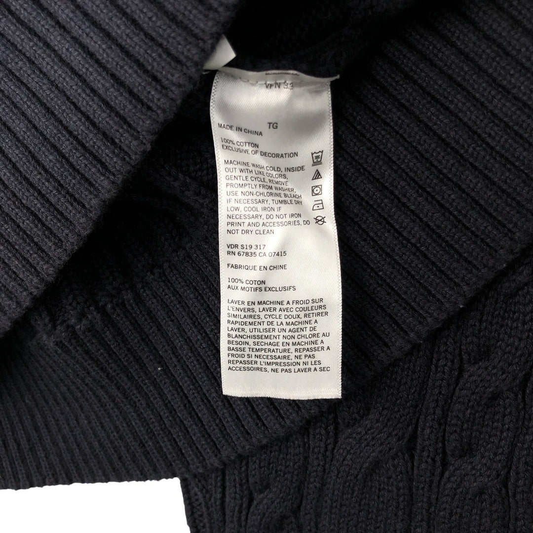 2000'S ~ NAUTICA Cable Knit Rib Knit Cotton Sweater, Men's XL cotton navy blue type Vintage Second Hand