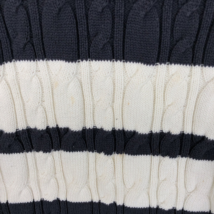 2000'S ~ NAUTICA Cable Knit Rib Knit Cotton Sweater, Men's XL cotton navy blue type Vintage Second Hand
