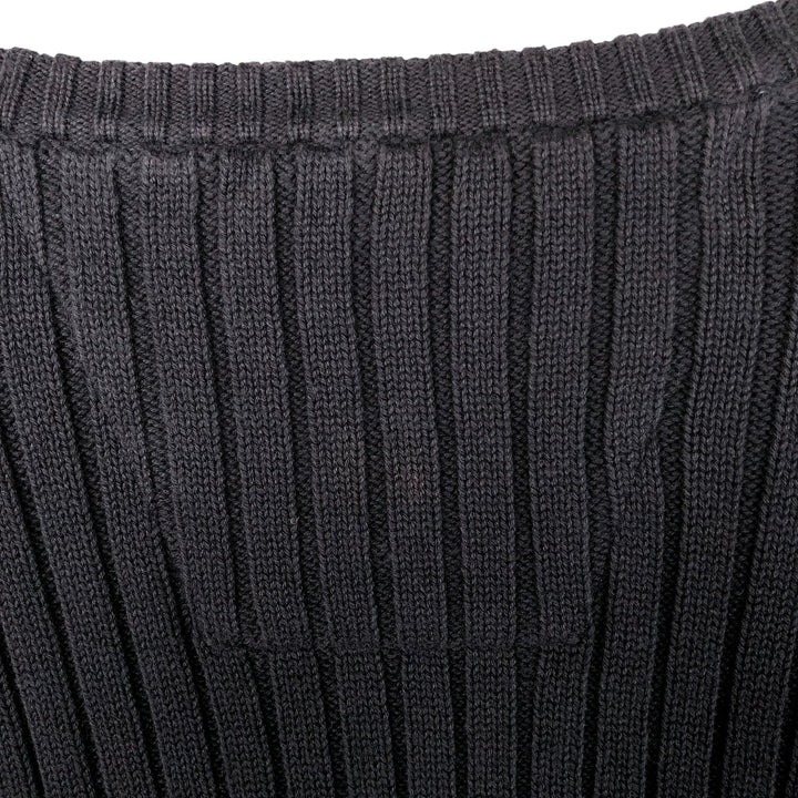 2000'S ~ NAUTICA Cable Knit Rib Knit Cotton Sweater, Men's XL cotton navy blue type Vintage Second Hand