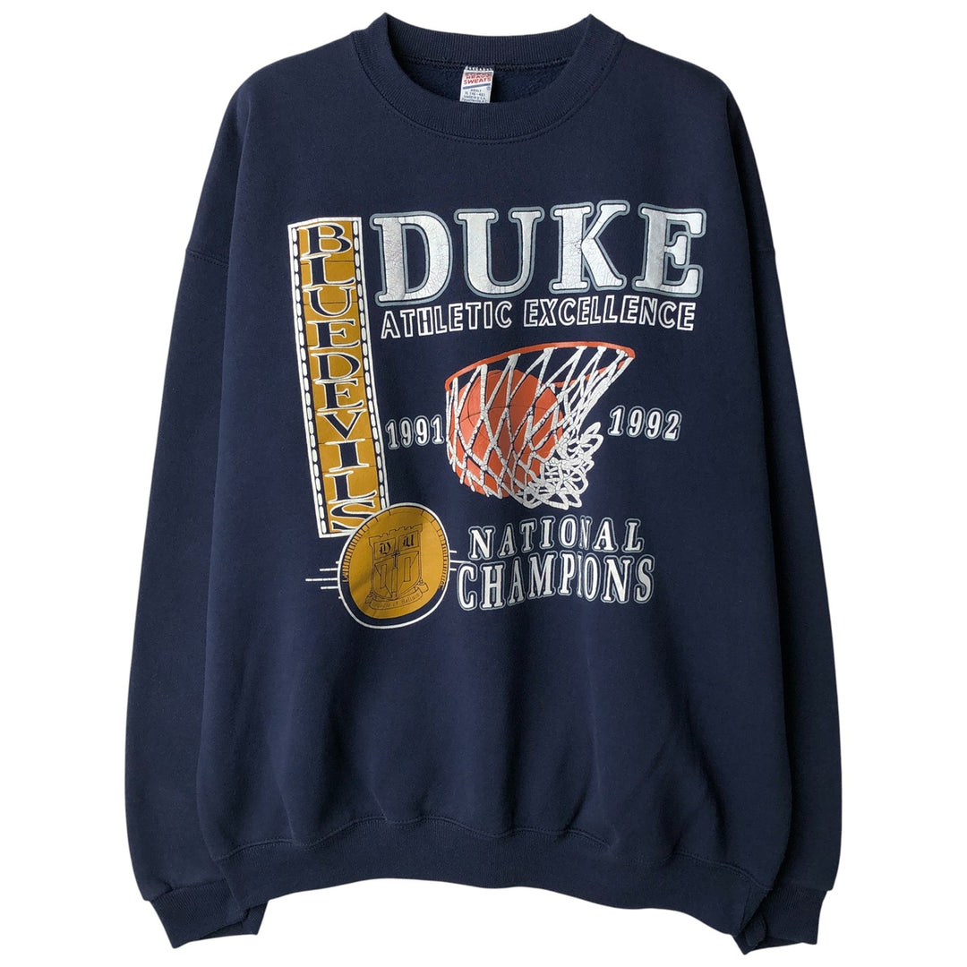 Vintage 90'S SOFFE HEAVY SWEATS college sweatshirt, made in the USA, men's size XL cotton navy blue type Vintage Second Hand