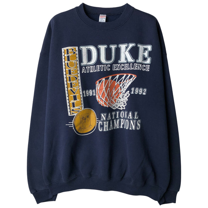 Vintage 90'S SOFFE HEAVY SWEATS college sweatshirt, made in the USA, men's size XL cotton navy blue type Vintage Second Hand