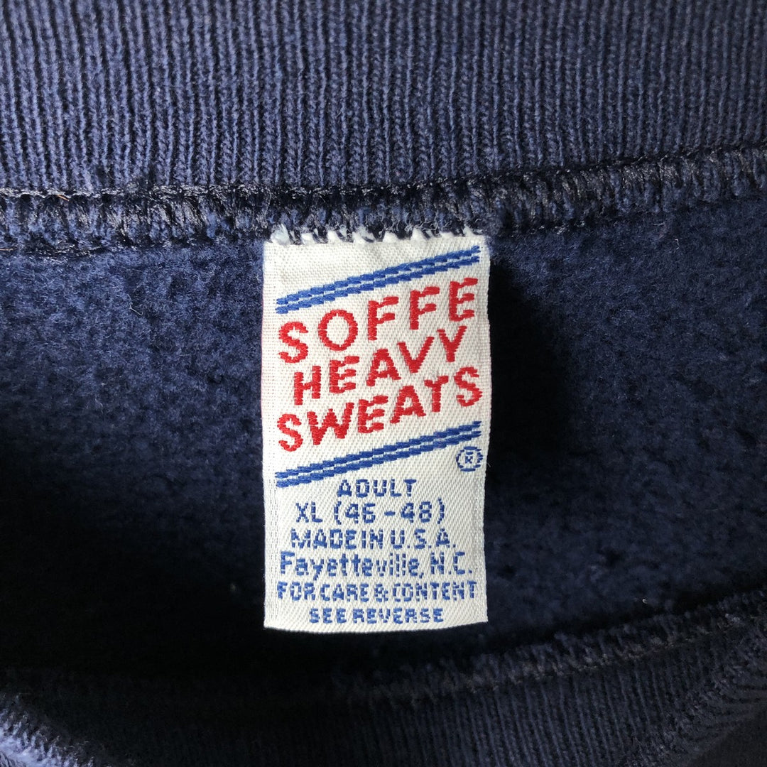 Vintage 90'S SOFFE HEAVY SWEATS college sweatshirt, made in the USA, men's size XL cotton navy blue type Vintage Second Hand