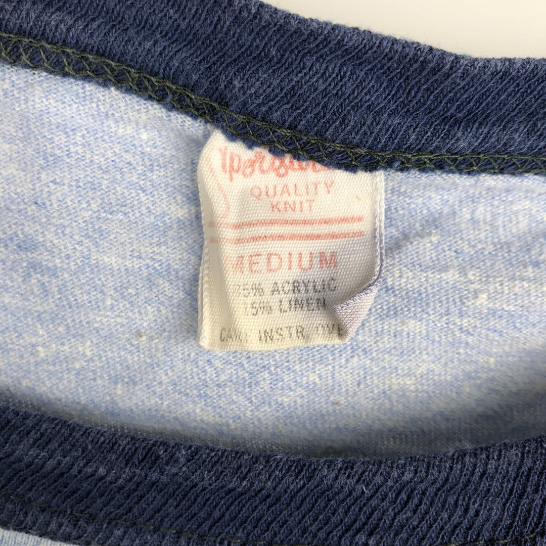 Vintage 1970'S Sportswear Ringer T-shirt, Men's Size Medium acrylic Blue type light blue Vintage Second Hand
