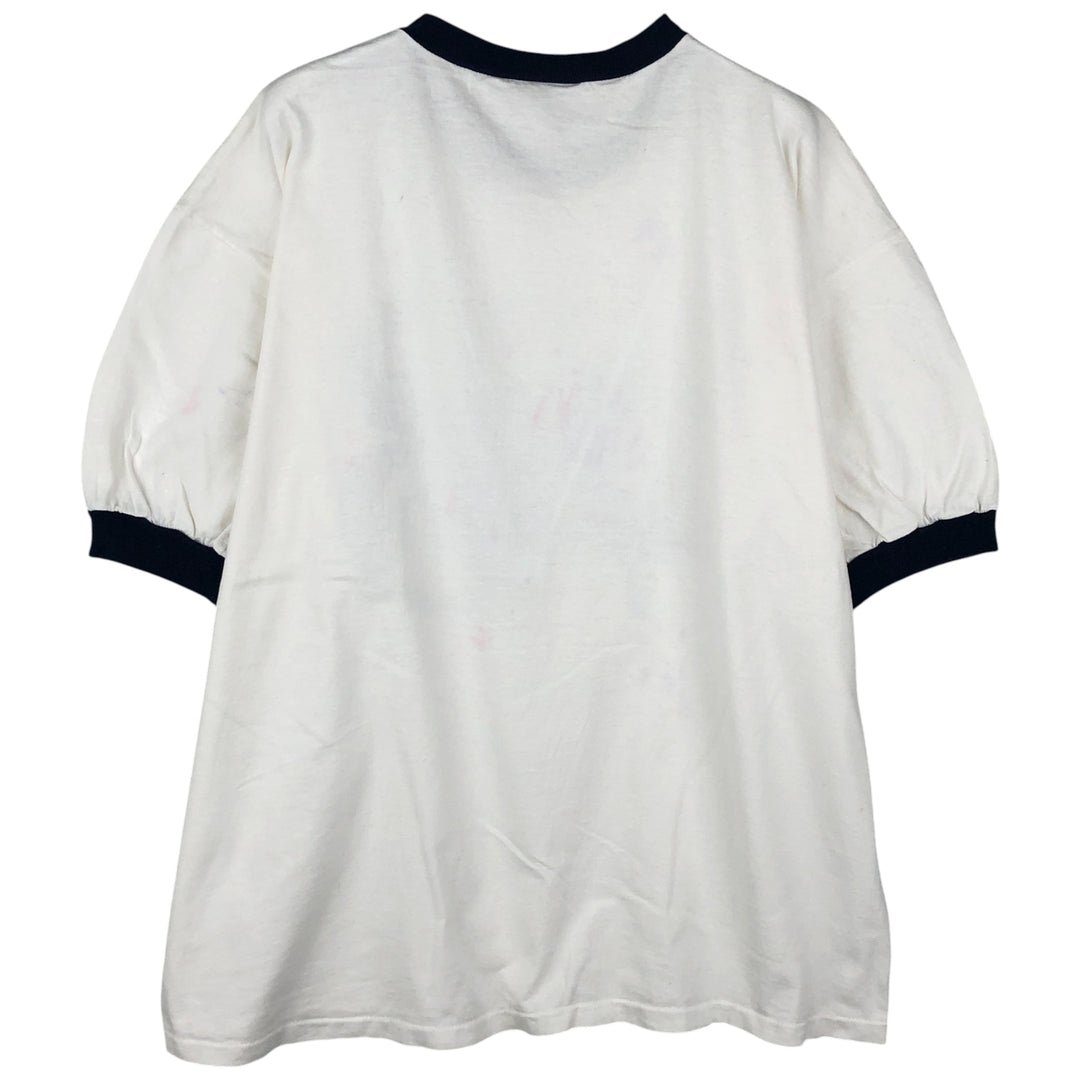 90'S ONEITA PowerPro Ringer T-Shirt, Men's XL, Vintage cotton white type Vintage Second Hand