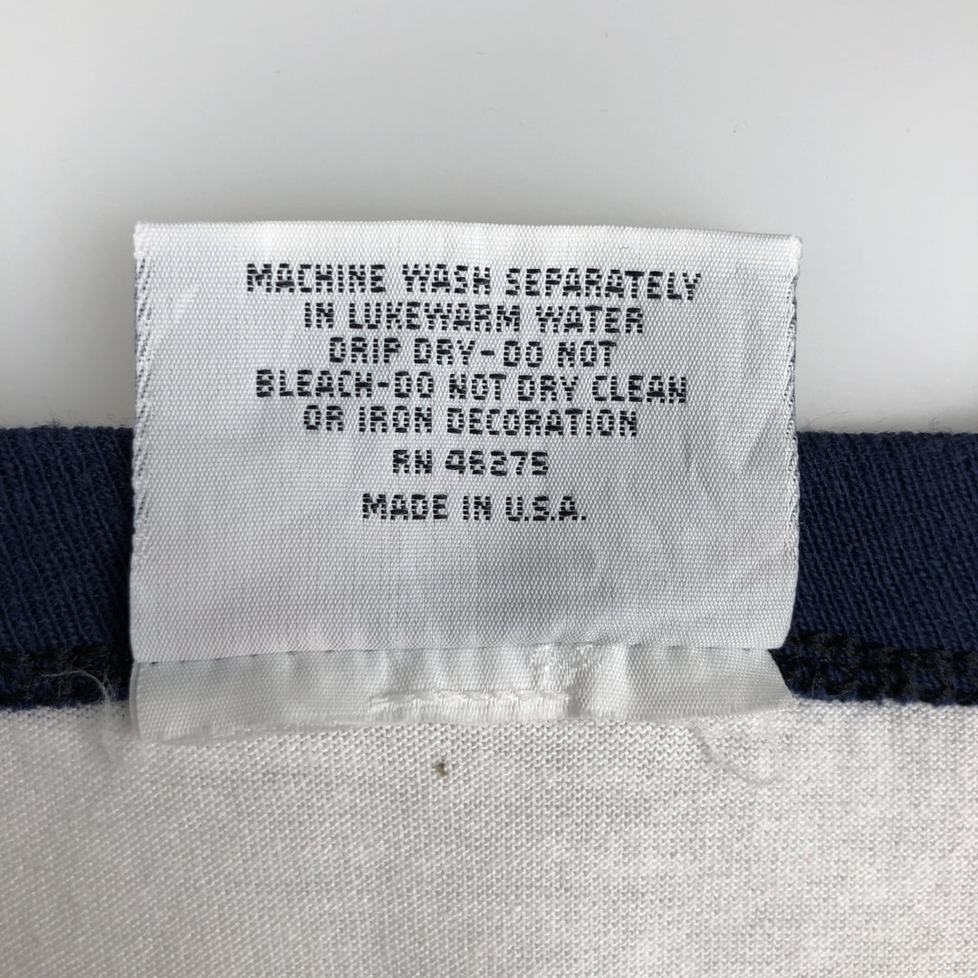 90'S Vintage College Lane Ringer T-Shirt, Made in USA, Men's XL polyester white type Vintage Second Hand