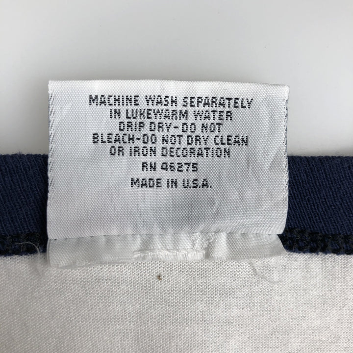 90'S Vintage College Lane Ringer T-Shirt, Made in USA, Men's XL polyester white type Vintage Second Hand