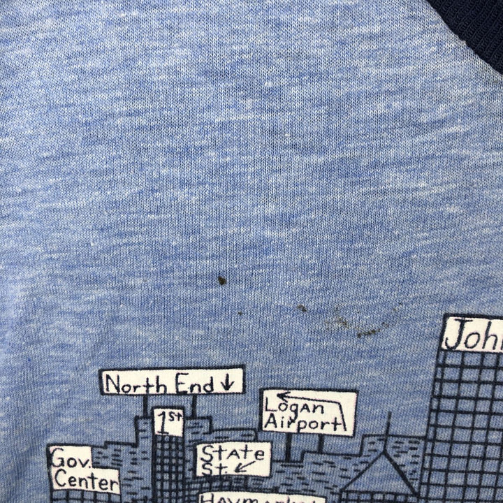 Vintage 90'S Ringer T-shirt, Men's Size Small unclear blue type Vintage Second Hand