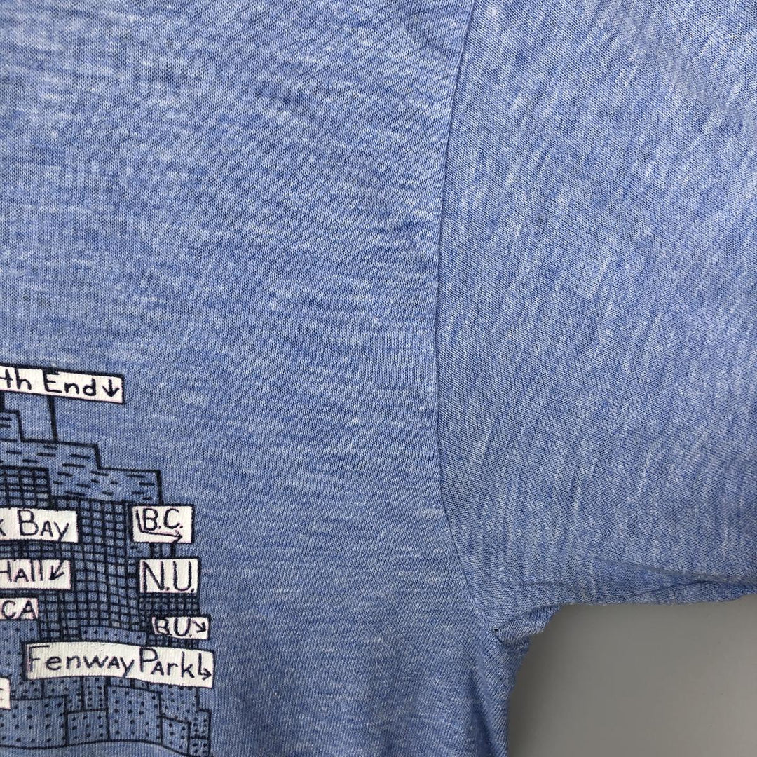 Vintage 90'S Ringer T-shirt, Men's Size Small unclear blue type Vintage Second Hand