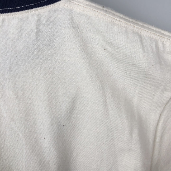 Vintage 1970'S Velva Sheen College Ringer T-Shirt, Men's Size L cotton ivory Vintage Second Hand