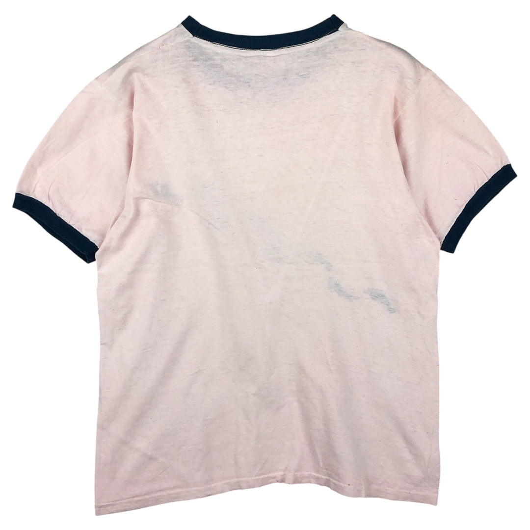 Vintage Ringer T-shirt, men's size M cotton pink type Vintage Second Hand