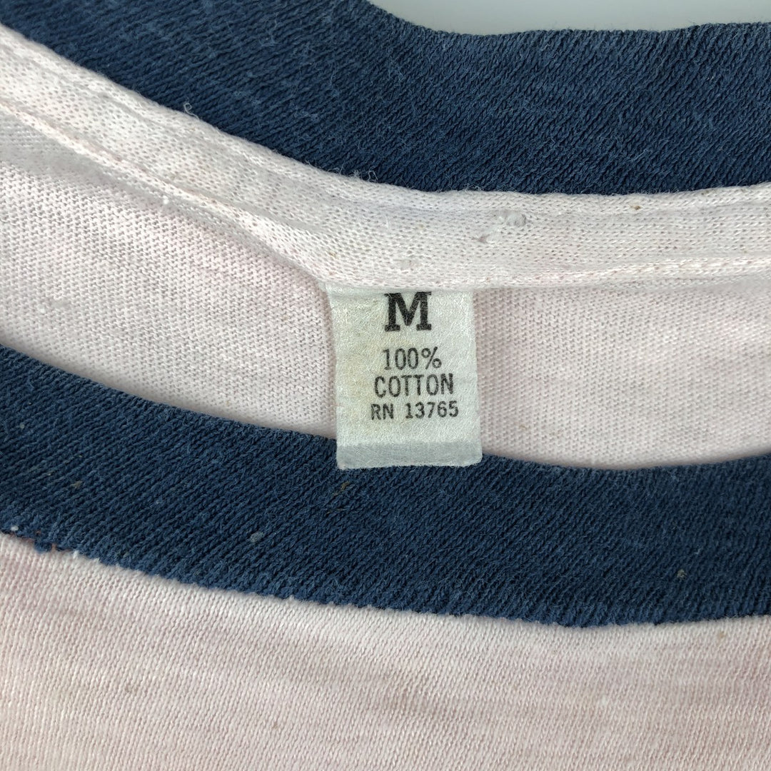 Vintage Ringer T-shirt, men's size M cotton pink type Vintage Second Hand