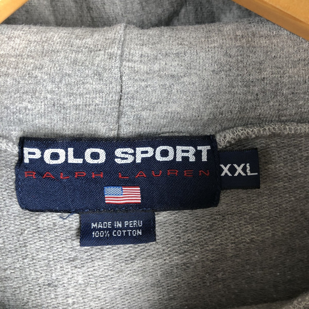 Ralph Lauren POLO SPORT Men's XXL Pullover Hoodie cotton gray type Vintage Second Hand