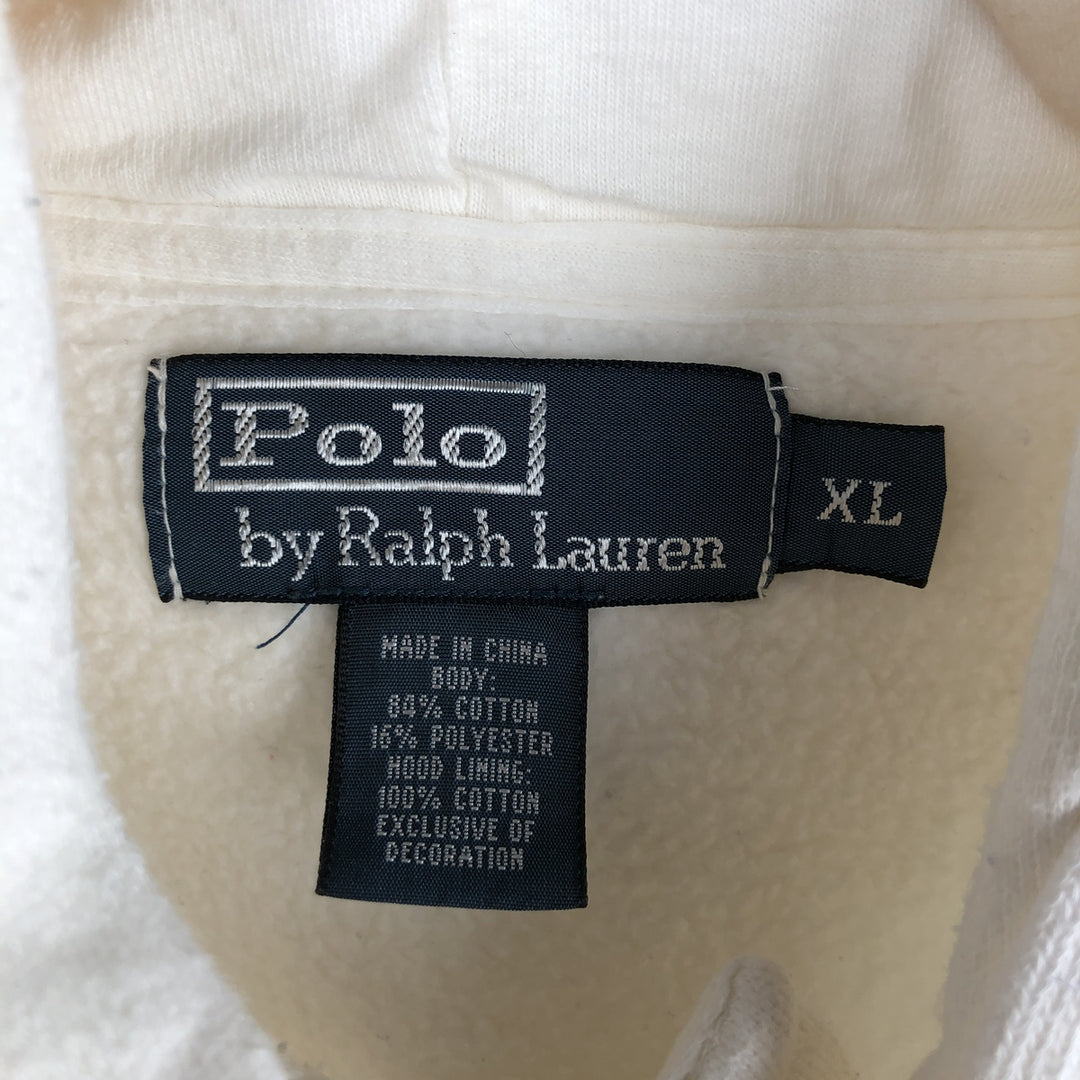 Ralph Lauren POLO by Ralph Lauren Sweatshirt Half Button Hoodie Men's XL cotton white type Vintage Second Hand