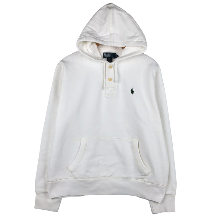 Ralph Lauren POLO by Ralph Lauren Sweatshirt Half Button Hoodie Men's L size cotton white type Vintage Second Hand
