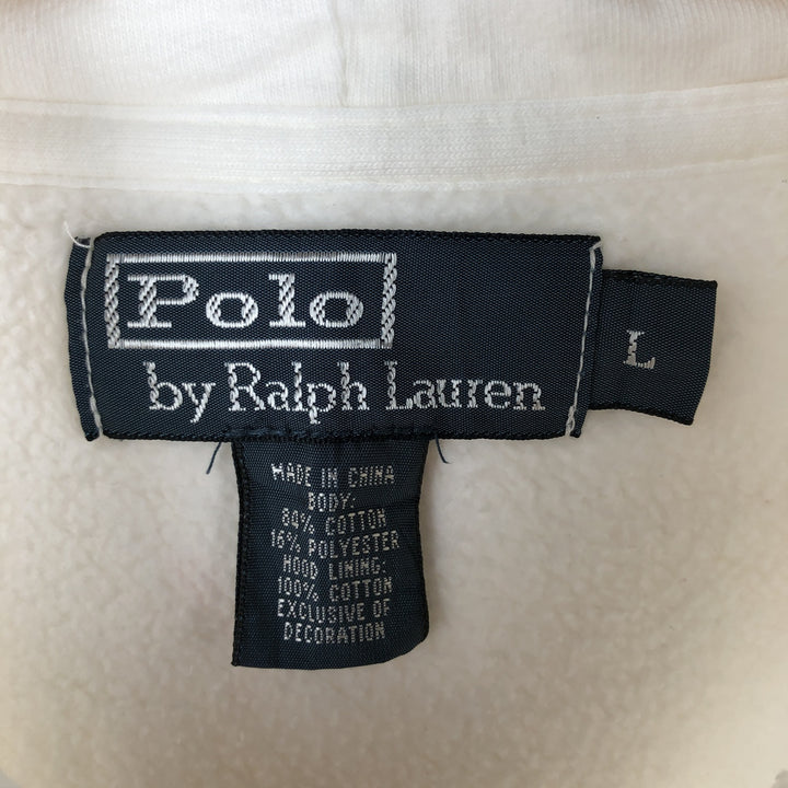 Ralph Lauren POLO by Ralph Lauren Sweatshirt Half Button Hoodie Men's L size cotton white type Vintage Second Hand