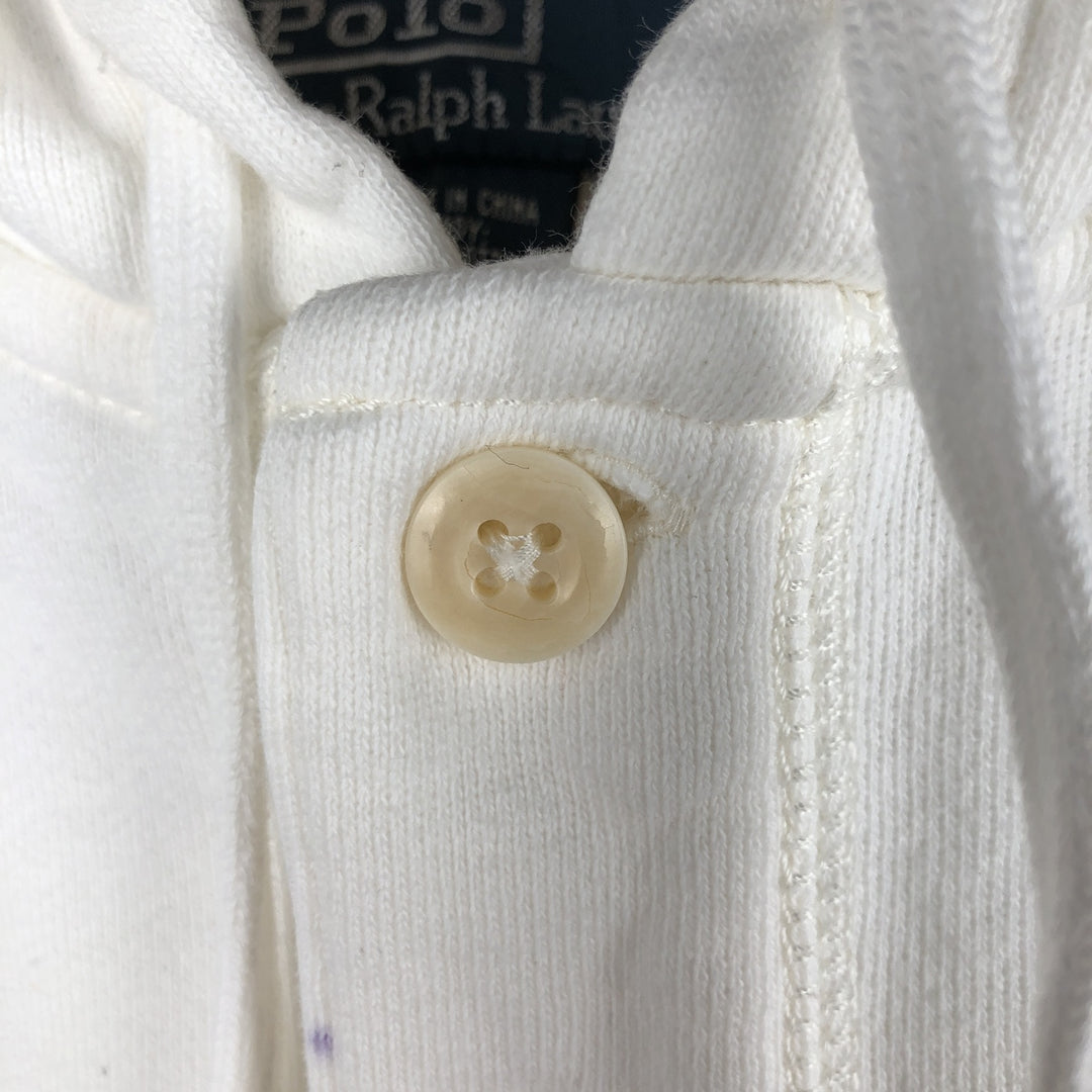 Ralph Lauren POLO by Ralph Lauren Sweatshirt Half Button Hoodie Men's L size cotton white type Vintage Second Hand