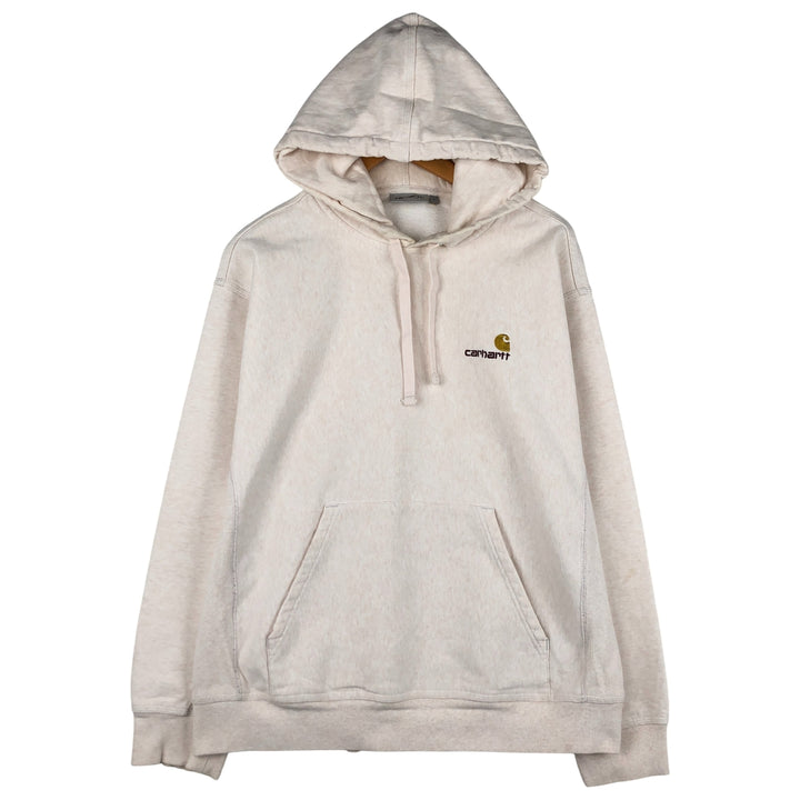Carhartt Hooded American Script Sweatshirt, Men's Large Pullover Hoodie cotton coral Vintage Second Hand