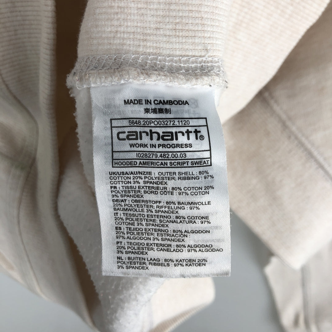 Carhartt Hooded American Script Sweatshirt, Men's Large Pullover Hoodie cotton coral Vintage Second Hand