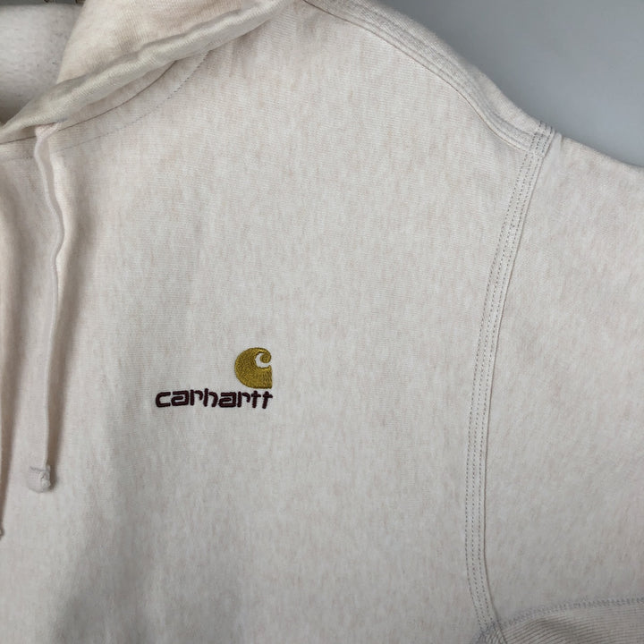Carhartt Hooded American Script Sweatshirt, Men's Large Pullover Hoodie cotton coral Vintage Second Hand